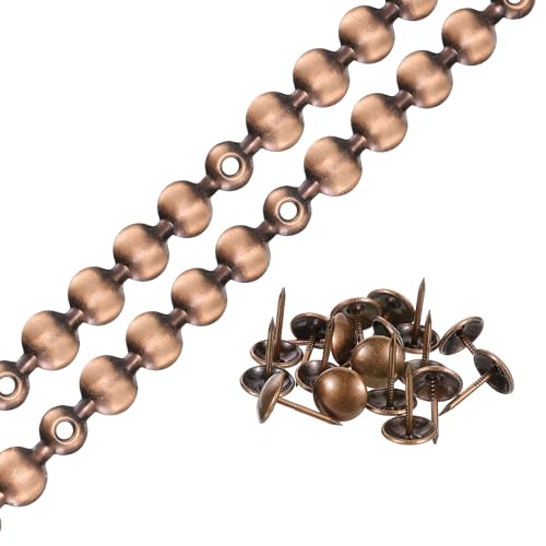 uxcell 2Pcs Upholstery Tacks Strips Nail Trims w/Nails 11mm Copper - color: Copper