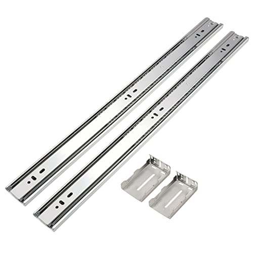 Gobrico 22 Inch Rear/Side Mount Drawer Slides, Ball Bearing Soft Close Drawer Slides Glides with Brackets, Full Extension Heavy Duty Drawer Glides and Runners 10 Pairs - size: 22 Inch
