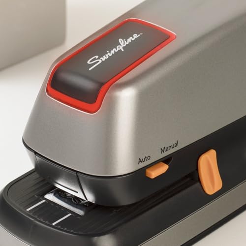 Swingline Electric Stapler, 20 Sheet Capacity, Optima 20, Jam Free, Auto or Manual, Plug In or Battery, Silver (48208) - size: 20 Sheet, style: Full Strip (Pack of 1)