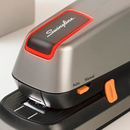 Swingline Electric Stapler, 20 Sheet Capacity, Optima 20, Jam Free, Auto or Manual, Plug In or Battery, Silver (48208) - size: 20 Sheet, style: Full Strip (Pack of 1)