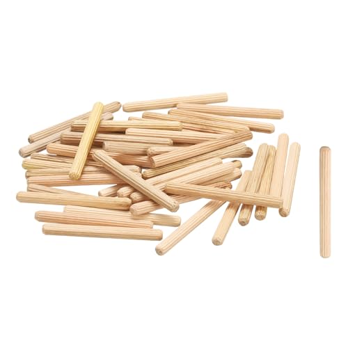 MECCANIXITY Wooden Dowel Pins 3/16"x 2" (5mm x 50mm) Straight Dowel Rods Wood Fluted Dowels Rods for Crafts Furniture DIY Hardwood Count 50 - size: 3/16"x 2" (5mm x 50mm)