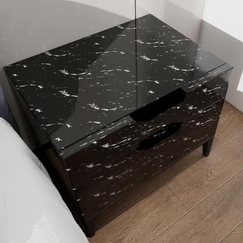 Glossy Black Marble Contact Paper for Countertops Peel and Stick Wallpaper - color: Black, size: 15.7" x 78.7"