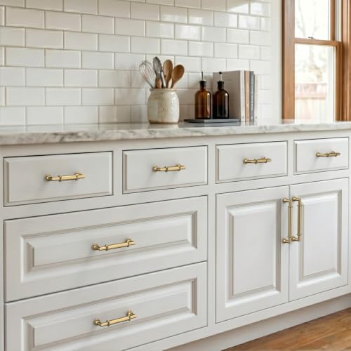 10 Pack Champagne Bronze Cabinet Pulls 3 Inch(76mm) Honey Bronze Kitchen Cupboard Handles Solid Heavy Duty Zinc Alloy Drawer Pulls - color: Champagne Bronze, size: 3" Hole Center