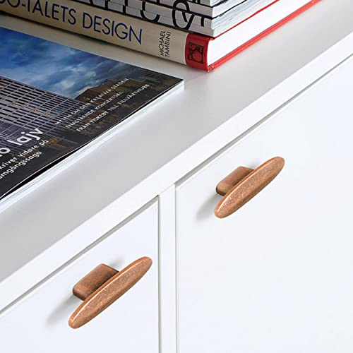 Goo-Ki 6 Pack Antique Copper Cabinet Knobs Zinc Alloy Drawer Knobs - 2.2" Full Length Vinatge Brass Single Hole/Screw Bar Cabinet Pulls Dresser Handles Kitchen Hardware - color: Antique Copper, size: 2.2" Full Length