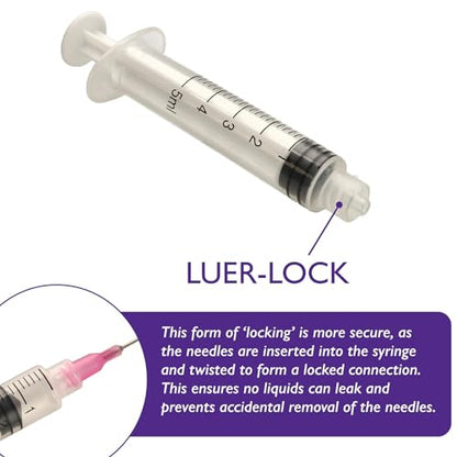 The Beadsmith Syringe & Needle Pack – 10 Plastic Syringes, 5CC Capacity – 10 18Gauge, Blunt Tip Needles – Luer Lock Style – For Measuring & Dispensing Liquids, Feeding Pets, Oil or Glue Applicator - size: 18 Gauge, 10 pcs.