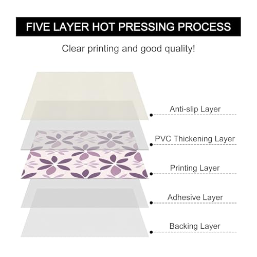 HOMETITUTE Purple Floral Petal Floor 12in Vinyl Tile - color: Purple