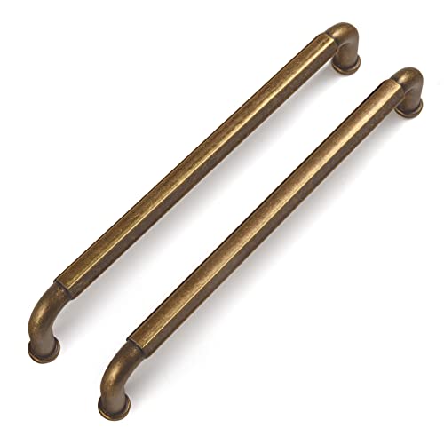 Goo-Ki 6 Pack 6-1/4 Inch （160mm） Hole Center Cabinet Pulls Antique Brass Zinc Alloy Kitchen Drawer Pulls Drawer Handles 6.7 Inch Length 2201-GT-160 - color: Antique Brass, size: 6-1/4 inch Hole Centers