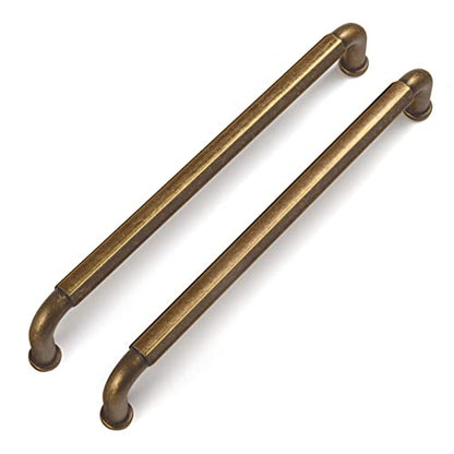 Goo-Ki 6 Pack 6-1/4 Inch （160mm） Hole Center Cabinet Pulls Antique Brass Zinc Alloy Kitchen Drawer Pulls Drawer Handles 6.7 Inch Length 2201-GT-160 - color: Antique Brass, size: 6-1/4 inch Hole Centers