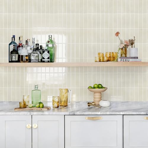 STICKGOO 10-Sheet Peel and Stick Backsplash Tile(Thicker Design) - color: Beige