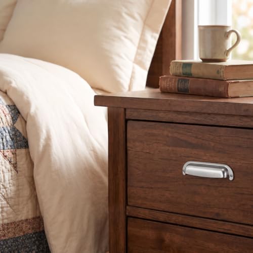 khtumeware 10 Pack 2-1/2"(64mm) Hole Center Retro Drawer Pulls Brushed Satin Nickel Cabinet Bin Cup Pulls Bathroom Hardware Cabinet Handles Drawer Handles Knobs - color: Brushed Satin Nickel, size: 2-1/2"(64mm) Hole Center, style: 10-Pack