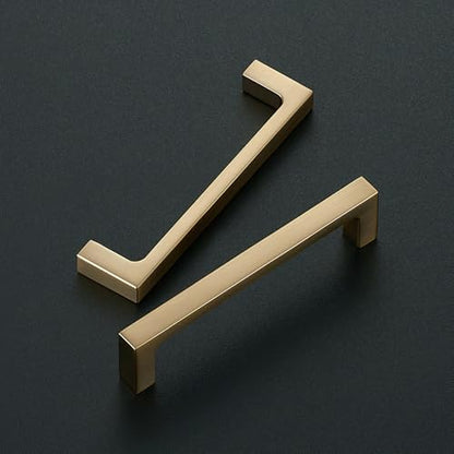 Ravinte Champagne Bronze Kitchen Square Cabinet Handles 4 Inch 10 Pack - size: 4 Inch Hole