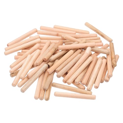 PATIKIL 1/4 Wooden Dowel Pins 144Pcs M6x50mm Wood Dowel Pins Hardwood Pegs - size: M6x50mm