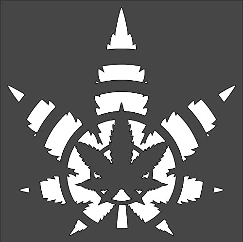 1 PCS Custom Cut Stencil, (TE-4) Cannabis Leaf 8X8 in Crafts, Arts, Scrapbooking - Painting on The Wall, Wood, Glass and Other