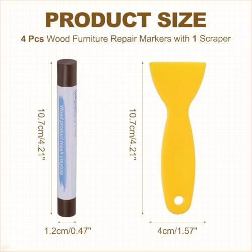 PATIKIL 4Pcs Wood Furniture Repair Markers with Scraper, Red Cherry - color: Red Cherry