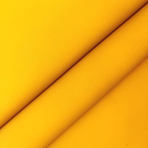 XHT Smooth Yellow Faux Leather Roll 11.8"x53" Soft Plain Synthetic Upholstery Crafts Fabric for DIY Cosplay Garment Jewelry Accessories - color: Yellow