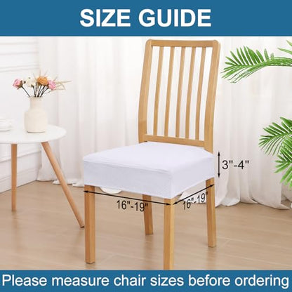 Smiry Waterproof Seat Covers for Dining Room Chairs, Set of 4 - color: White, size: Set of 4
