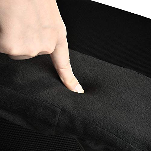 Aloudy Ergonomic Memory Foam Office Chair Armrest Pads, Comfy Gaming Chair Arm Rest Covers for Elbows and Forearms Pressure Relief(Set of 2), Stretch Fit, Black - color: Medium, Black