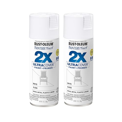 Rust-Oleum Painter's Touch 2X Ultra Cover Spray Paint, Gloss White - color: Gloss White, size: 12 Ounce (Pack of 2)