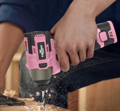 140Nm 17V Brushless Impact Screwdriver with 2 Batteries (Pink) - color: Pink, size: 17V Brushless Screwdriver