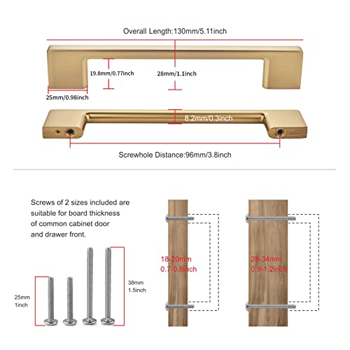 TUNNY 10 Pack Classic Cabinet Handles-3.8"/96mm Screw Spacing Champagne Bronze Furniture Hardware Handles for Kitchen Cabinets Bedroom Cabinet Pull - color: Champagne Bronze, size: 3.8"(96mm)Hole Center
