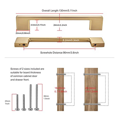 TUNNY 10 Pack Classic Cabinet Handles-3.8"/96mm Screw Spacing Champagne Bronze Furniture Hardware Handles for Kitchen Cabinets Bedroom Cabinet Pull - color: Champagne Bronze, size: 3.8"(96mm)Hole Center