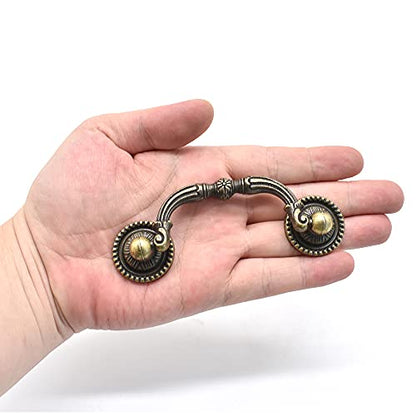 2 Pack 3" Hole Centers Antique Drawer Pulls Vintage Bronze Cabinet Handles Dressing Wardrobe Table Drawer Handles - size: 3"Hole Center