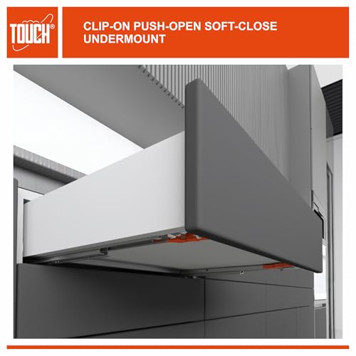 Undermount Drawer Slides 21 Inch, Push-Open Soft-Close, for 1/2 and 5/8 Inch Drawer Panels, 1 Pair, Concealed Bottom Mount, 75 lb Capacity, 3D Adjustable, Cold-Rolled Steel - color: PUSH-OPEN SOFT-CLOSE, size: 21 Inch