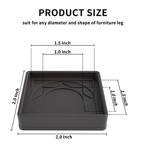 Non Slip Furniture Pads for Hardwood Floors -Yelanon 8Pcs 2” Coasters Cups - color: 8pcs2"square Black Star