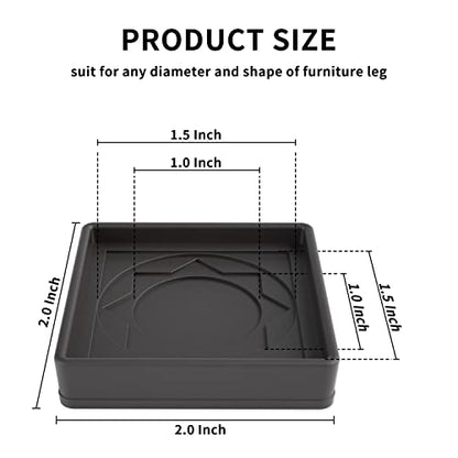 Non Slip Furniture Pads for Hardwood Floors -Yelanon 8Pcs 2” Coasters Cups - color: 8pcs2"square Black Star
