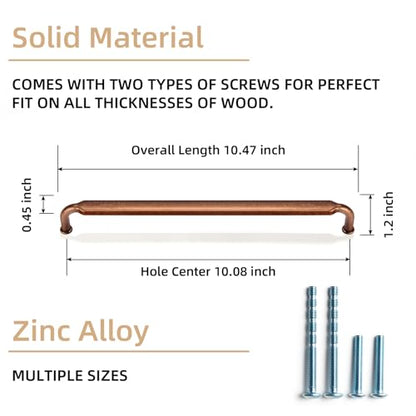 Goo-Ki 6 Pack 10 Inch （256mm） Hole Center Cabinet Pulls Antique Copper Zinc Alloy Kitchen Drawer Pulls Drawer Handles 10.45 Inch Length 2202-AC-256 - color: Antique Copper, size: 10 Inch Hole Centers