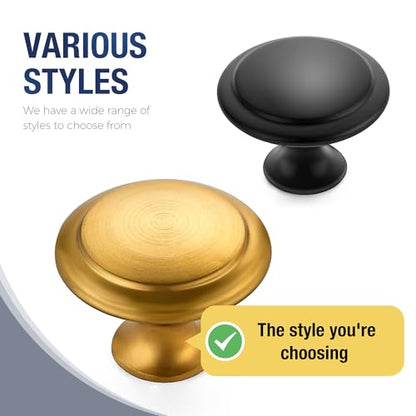 JOY DECOR Gold Cabinet Drawer Hardware,30mm Kitchen Cabinet Knobs,18 Pack - color: Gold