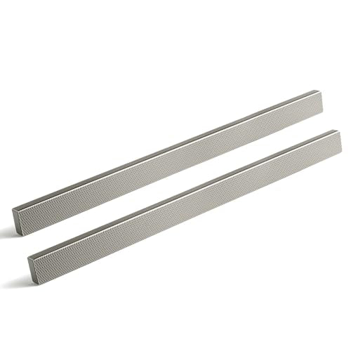 Goo-Ki 6 Pack 10 Inch Satin Nickel Knurled Cabinet Pulls - Modern Bar Handles - Textured Grip for Drawer, Dressers, Furniture Hardware - color: Satin Nickel, size: 10 Inch Center to Center