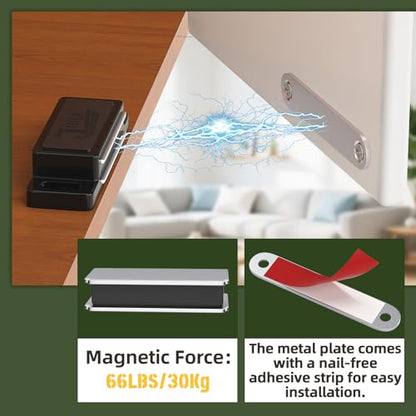 Jiayi 66 LB Cabinet Door Magnets Heavy Duty Magnetic Door Drawer Latch - color: Black