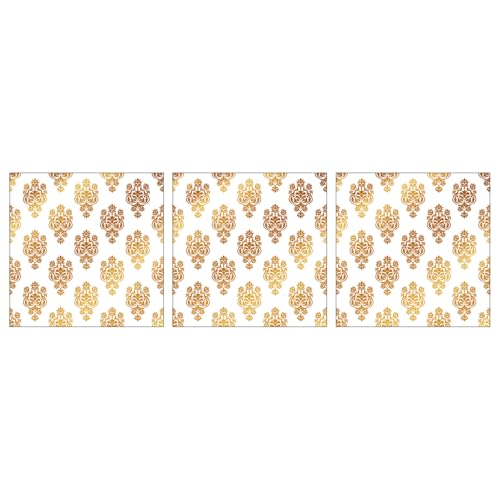Gold Foil Rub on Transfer for Furniture DTF Transfers for Wood Drawer Decor, Baroque Damask - style: Baroque,Damask