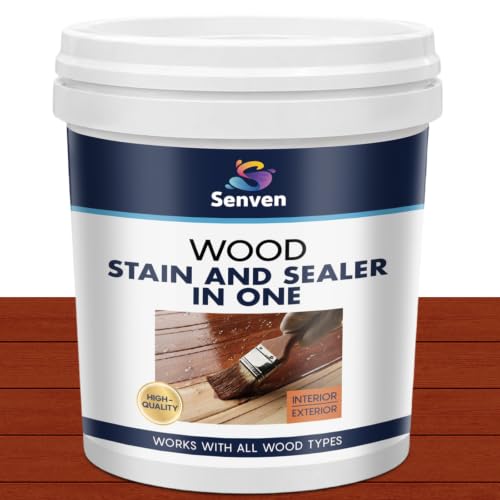 Wood Stain and Sealer in One, Water Based Non-Toxic, Fast Dry, Waterproof Interior & Exterior Wood Stain & Wood Sealant for Furniture, Decks, Fences, Cabinets, Pergolas, Siding, 5Gal, Mahogany Redwood - color: Mahogany Redwood, size: 640 Fl Oz
