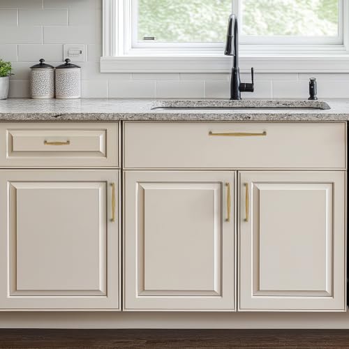 Ravinte Antique Brass Cabinet Handles Solid Handles,3 Inch,10 Pack - color: Antique Brass, size: 3 Inches Hole Center