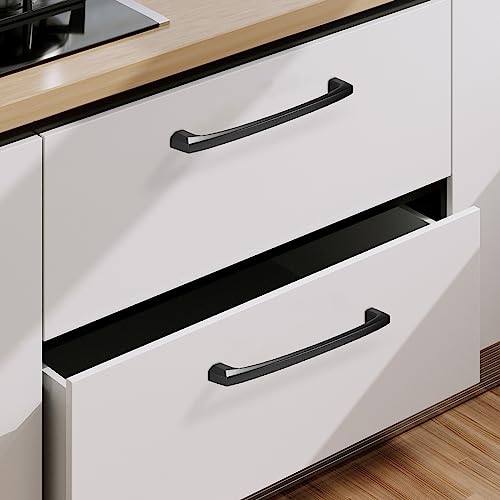 COTYKILEY 10 Pack 7Inch(177mm) Matte Black Kitchen Cabinet Handles Cabinet Pulls Cabinet Door Handles Kitchen Cabinet Hardware Cupboard Drawer Pulls - color: Matte Black, size: 7" Hole Center（177MM）