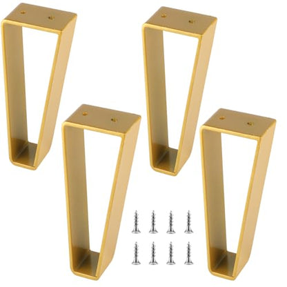 Osring 8 Inch Trapezoid Furniture Legs, Gold Metal Coffee Table Feet 4pcs - color: Gold, size: 8 Inch