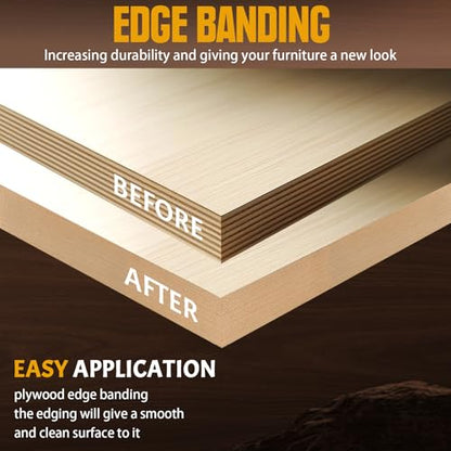 Red Oak Edge Banding,3/4 Inch x 50ft Roll Pre-Glued Iron On Wood Veneer Edging Banding Tape with Hot Melt Adhesive Flexible Edge Band for DIY & Professional Projects - color: Red Oak Wood, size: 3/4 Inch x 50 ft