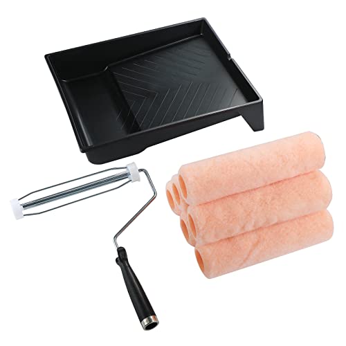 KUPOO 9" Paint Roller Set Kit with Frame,Tray&Cover Refills for Walls