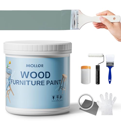 Matte Wood Furniture Paint, Malachite Green, 16 Fl Oz with Tools - color: Malachite green, size: 16 Fl Oz (Pack of 1)
