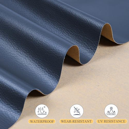 Faux Leather 0.7mm Upholstery Fabric by the Yard 6 Yard Navy Blue - color: Navy Blue, size: 6 Yard