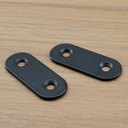 20 Pcs Black 1.5" Stainless Steel Straight Brackets, Flat Mending Plates for Wood Furniture Repair, 40x16mm Flat Brackets with Screws - size: 1.5" (40mm x 16mm)