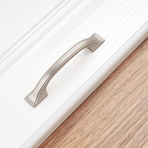 KOOFIZO 10 Pack 3 in Brushed Nickel Cabinet Pulls, Drawer Handles 1958 - color: Brushed Nickel, size: 3" CC