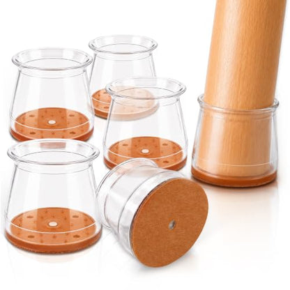 24 Pack Chair Leg Floor Protectors, Chair Leg Caps Round L - size: Round L