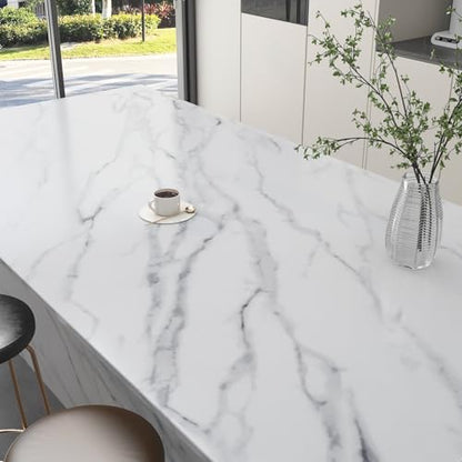 ICOOP White Grey Countertop Contact Paper Marble Contact Paper 15.8"×120" - color: White and Grey, size: 15.8" x 120"