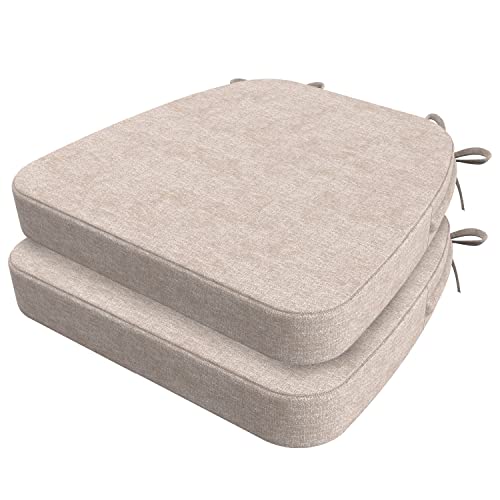 AAAAAcessories Chair Cushions for Dining Chairs, 17 x 16 x 2 in, Set of 2 - color: Oatmeal Beige, size: 2 Pack