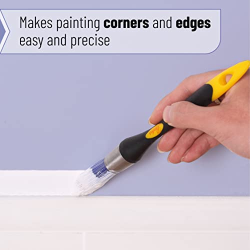 Bates Trim Brush, 0.75 Inch Edge Painting Tool, Trimmer Edger - color: Yellow-black, size: 0.75 inch, 1 Pack