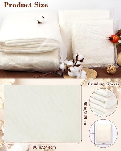 FIVEIZERO 100% Cotton Quilt Batting,96"X90" Cotton Batting for Quilting - size: 96"x90"
