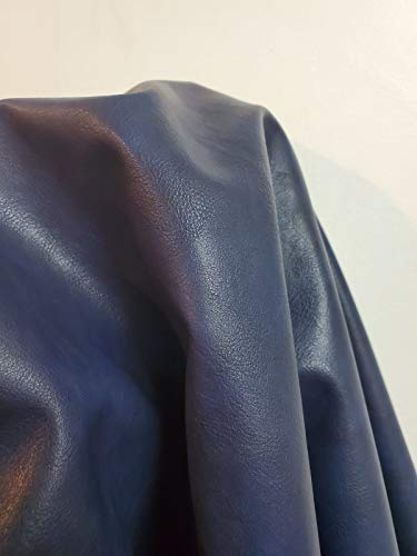 Vegan Faux Leather Synthetic Pleather 0.9 mm Navy Madison 1/2 Yard 18-20 inch Wide x 54 inch Length Soft Smooth Upholstery Half Yard (18" x 54") (Navy) - color: Navy